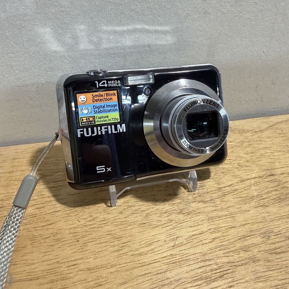 Fujifilm FinePix AX300 Compact Digital Camera 14MP 5x Zoom Black Y2K Tested CB